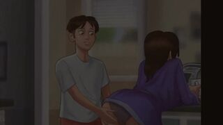 Risk of my teen stepsister catch us in the kitchen makes my stepmom horny. Morning quickie - Summertime Saga - Debbie 4 - 8 image