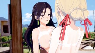 Violet Evergarden x Cattleya Baudelaire - Lesbian Scissoring