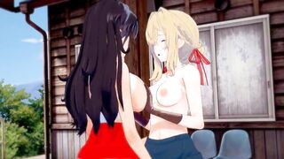 Violet Evergarden x Cattleya Baudelaire - Lesbian Scissoring - 5 image