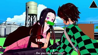 KOIKATSU FAST HANDJOB Tanjiro Nezuko DEMON SLAYER, have sex anime uncensored... Thereal3dstories - 1 image