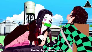 KOIKATSU FAST HANDJOB Tanjiro Nezuko DEMON SLAYER, have sex anime uncensored... Thereal3dstories - 2 image