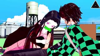 KOIKATSU FAST HANDJOB Tanjiro Nezuko DEMON SLAYER, have sex anime uncensored... Thereal3dstories - 3 image