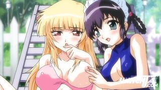 Futanari Lesbian Threesome At Pool Party! Hentai - 2 image