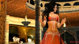 FANTASY GIRL RED BELLY DANCER - 1 image
