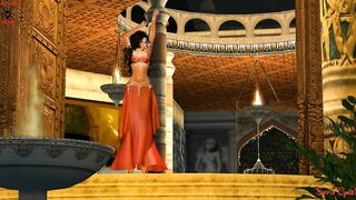 FANTASY GIRL RED BELLY DANCER - 3 image