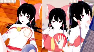 [Eroge Koikatsu! ] Touhou Reimu Hakurei rubs her boobs H! 3DCG Big Breasts Anime Video (Touhou Project) [Hentai Game] - 10 image