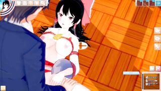[Eroge Koikatsu! ] Touhou Reimu Hakurei rubs her boobs H! 3DCG Big Breasts Anime Video (Touhou Project) [Hentai Game] - 7 image