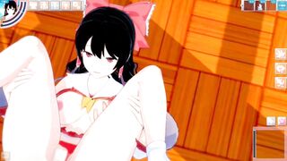 [Eroge Koikatsu! ] Touhou Reimu Hakurei rubs her boobs H! 3DCG Big Breasts Anime Video (Touhou Project) [Hentai Game] - 8 image