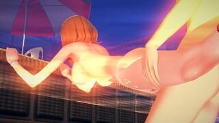 Teen with pointy nipples fucked in a swimming pool Hentai - 1 image