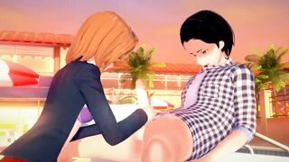 Teen with pointy nipples fucked in a swimming pool Hentai - 3 image