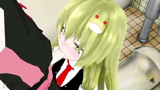BLOWJOB HENTAI SERVICE GAKUEN GREEN HAIR SMIXIX COLOR EDIT - 10 image