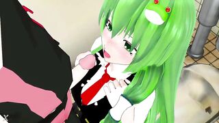 BLOWJOB HENTAI SERVICE GAKUEN GREEN HAIR SMIXIX COLOR EDIT - 8 image