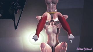 Boku No Hero Futanari Hentai 3D - Mitsuki cunnilingus and fuck to Momo with creampie in her pussy - Manga Anime Cartoon Japanese Porn - 6 image