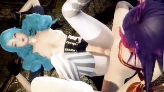 League of Legends Hentai NEEKO GWEN Japanese Cosplay Goth Lesbian FUTA SQUIRT CumShot TIGHT PUSSY - 10 image