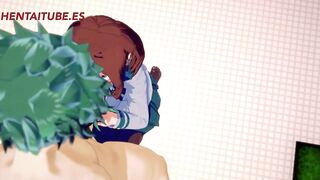 Boku No Hero Acadeemia Hentai - Midoriya Deku Handjob, Blowjob and fucks Ochako Uraraka - 4 image