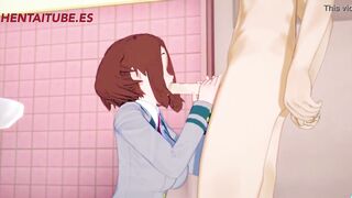 Boku No Hero Acadeemia Hentai - Midoriya Deku Handjob, Blowjob and fucks Ochako Uraraka - 6 image