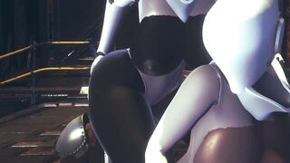 Din Djarin having fun with 2 Haydee Robots : Starwars The Mandalorian & Haydee Crossover parody