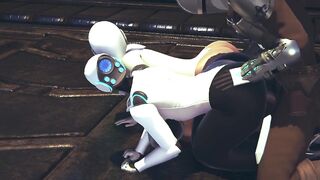 Din Djarin having fun with 2 Haydee Robots : Starwars The Mandalorian & Haydee Crossover parody - 8 image