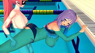 GIRL SERIOUSLY STUDYING SWIMMING 3D HENTAI 44 - 1 image