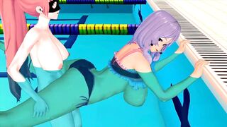 GIRL SERIOUSLY STUDYING SWIMMING 3D HENTAI 44 - 8 image