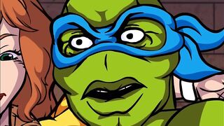 Turtles Ninja - Whoa Whoa Whoa, PIZZA! : April Gangbang - 5 image