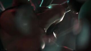 Resident Evil - Jill Valentine Threesome Blowjob Cum POV (Sound) - 8 image