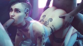 3D Compilation: Cyberpunk Judy Alvarez Panam Palmer Blowjob Anal Fuck Uncensored Hentai Compilation - 1 image