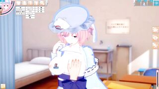 [Eroge Koikatsu! ] Touhou Saigyouji Yuyuko rubs her boobs H! 3DCG Big Breasts Anime Video (Touhou Project) [Hentai Game] - 2 image