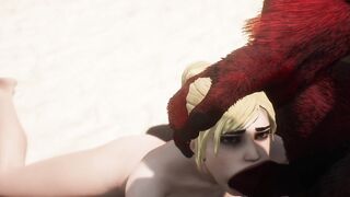 3D Demon Monster Makes Woman Suck Huge Cock - 6 image