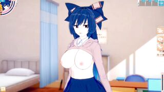 [Eroge Koikatsu! ] Touhou Yigami Shien rubs her boobs H! 3DCG Big Breasts Anime Video (Touhou Project) [Hentai Game Toho Shion Yorigami] - 2 image