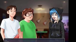 Shy Hentai Emo show her cute tits and let me rub her shaved pussy - Summertime Saga - Eve - the Emo, Part 1 - 2 image