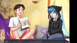Shy Hentai Emo show her cute tits and let me rub her shaved pussy - Summertime Saga - Eve - the Emo, Part 1 - 3 image