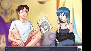 Shy Hentai Emo show her cute tits and let me rub her shaved pussy - Summertime Saga - Eve - the Emo, Part 1 - 4 image