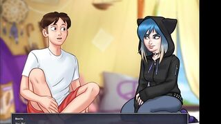 Shy Hentai Emo show her cute tits and let me rub her shaved pussy - Summertime Saga - Eve - the Emo, Part 1 - 7 image
