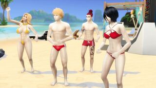 Bleach On The Beach Rukia Fucked By Renji Strongly Anime Hentai Parody - 10 image