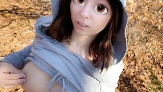 Pervert Stepsister pisses and sucks his cock in the woods - 5 image