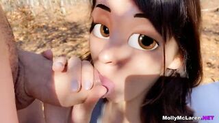 Pervert Stepsister pisses and sucks his cock in the woods - 9 image