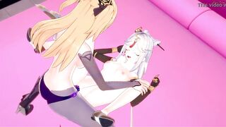 Fischl eats Ningguang's ass, then fucks her with a strapon cock -- Genshin Impact Hentai. - 6 image