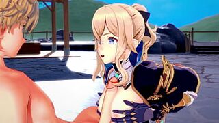 Genshin Impact - Sex with Jean on Onsen (Real Jean Voice!) [3D Hentai, 4K, 60FPS, Uncensored] - 1 image