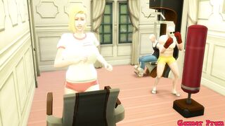 Number 18 Android Trained Sexually by Master Roshi Perverted in Front of Her Cuckold Husband Dragon Ball Hentai - 4 image