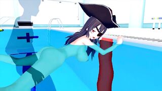 BIG TITS PIRATES SECRET TRAINING IN THE POOL 3D HENTAI 75