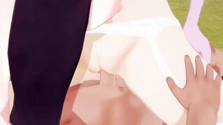 Pokemon Big Tits threesome with Cynthia and Fantina