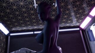 3D Hentai Alien Liara Gets A Big Asari Dick At the Gloryhole - 10 image