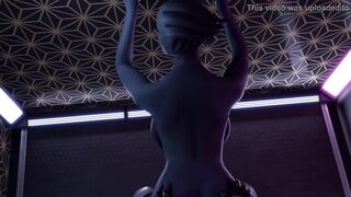 3D Hentai Alien Liara Gets A Big Asari Dick At the Gloryhole - 3 image
