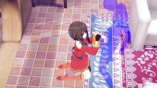 KonoSuba Hentai - Megumin Hard Sex [Handjob, Blowjob and fucked] - Japanese Asian Manga anime game porn - 2 image