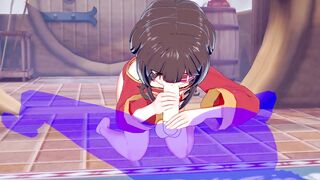 KonoSuba Hentai - Megumin Hard Sex [Handjob, Blowjob and fucked] - Japanese Asian Manga anime game porn - 5 image