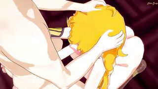 Yang Xiao Long deep throats cock and swallows cum - RWBY Hentai. - 9 image