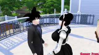 Servant Slaves Episode 1 Chichi Milk Beautiful Wife Hired by Her Husband's Boss Goku Sexually Husband Cuckold Netorare - 4 image