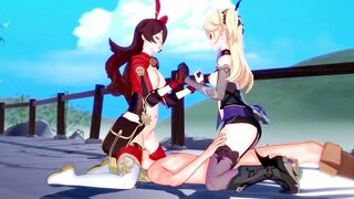 Genshin Impact - Two Archer Girls [3D Hentai, 4K, 60FPS, Uncensored] - 7 image