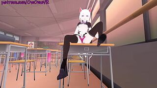 Masturbating in my class room OwO [ VRchat erp, Hentai ] Preview - 1 image